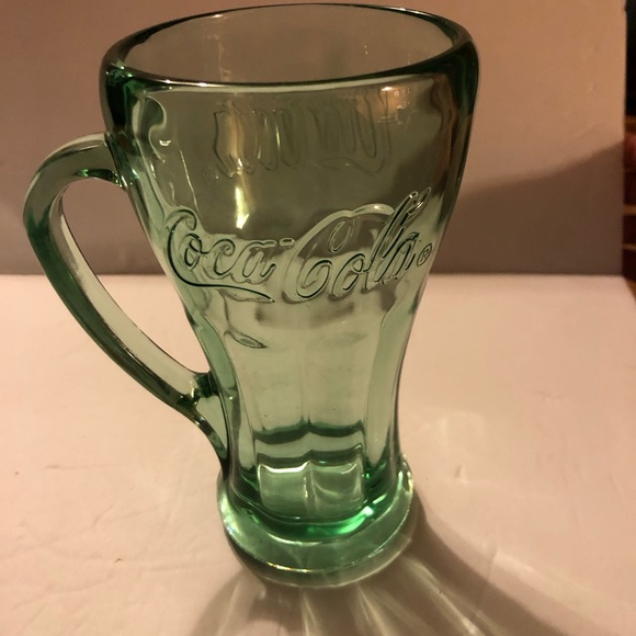 Vintage Dining Libbey Coca-Cola 14.5 Oz Genuine Green Glass Mug Vintage Handle - Picture 8 of 8